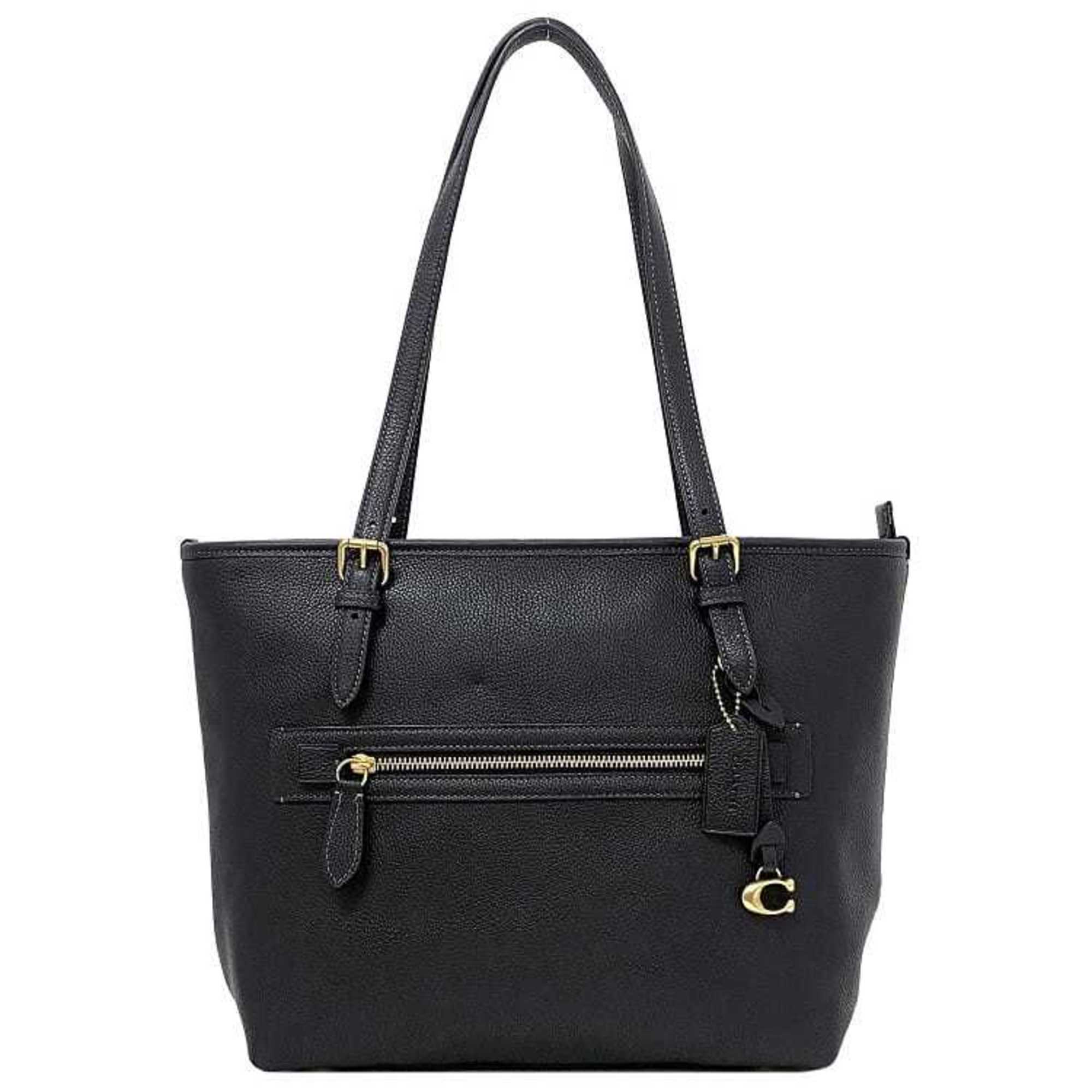 Coach Tote Bag Black Boutique Line Cc395 Leather Coach C Charm Ladies